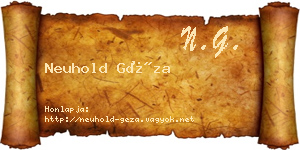 Neuhold Géza névjegykártya