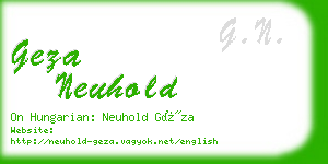 geza neuhold business card